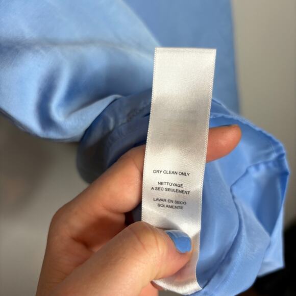 NWT Frame Scoop Neck Micro Flare Dress in Blue - Picture 7 of 13